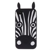 Black Zebra Pattern Soft Case for iPhone 4/4S