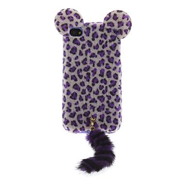 3D Flocking Leopard Print Cat with Tail Designed TPU Soft Ca