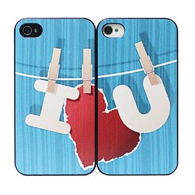 I Love You" Pattern Hard Case for iPhone 4/4S (2 PCS)