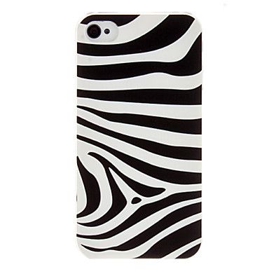 Zebra Pattern Transparent Frame PC Case for iPhone 4/4S