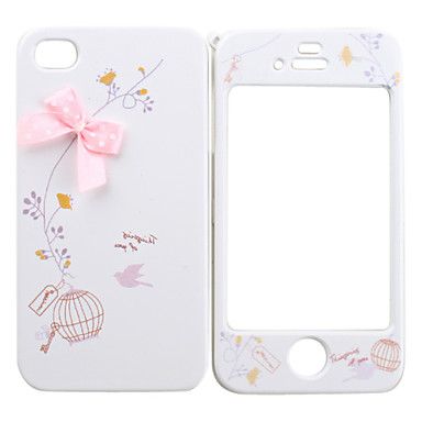 Full Body Case for iPhone 4/4S - Pink Ribbon & Cutie Bird