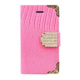 Metal Edge Zircon Clasp Crocodile Grain Full Body Case for i