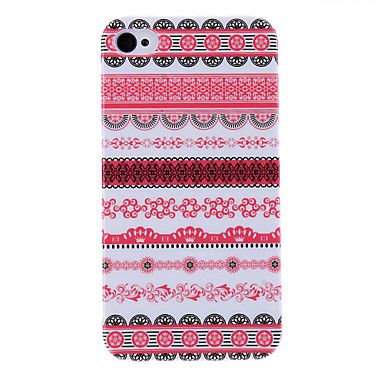 Flower Stripe Pattern Protective Hard Case for iPhone 4/4S