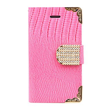 Metal Edge Zircon Clasp Crocodile Grain Full Body Case for i