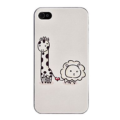 Giraffe and Lion Pattern Hard Case for iPhone 4 and 4S